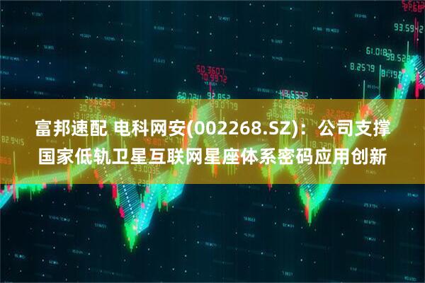 富邦速配 电科网安(002268.SZ)：公司支撑国家低轨卫星互联网星座体系密码应用创新