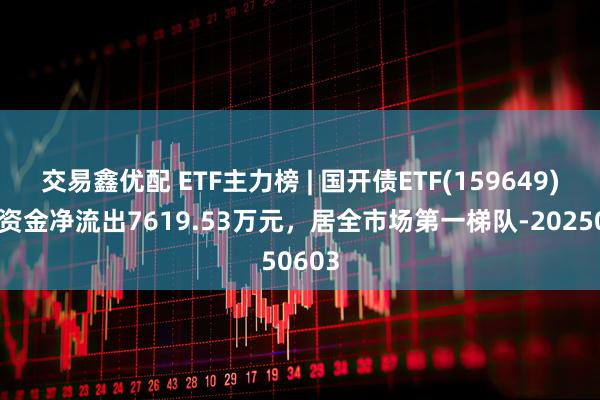 交易鑫优配 ETF主力榜 | 国开债ETF(159649)主力资金净流出7619.53万元，居全市场第一梯队-20250603